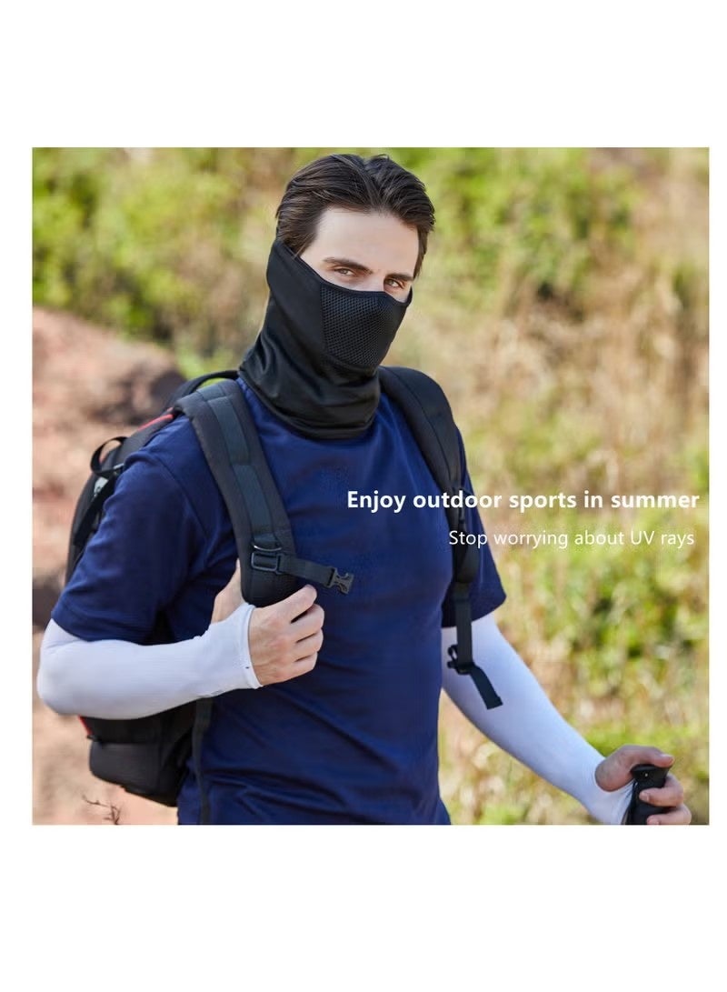 قناع وجه كامل للحماية من الأشعة فوق البنفسجية، وشاح للوجه للرياضات الخارجية، قناع للحماية من الشمس، قناع لركوب الدراجات النارية والهوائية، وشاح للرأس للحماية من الرياح والغبار (رمادي) - Image 4